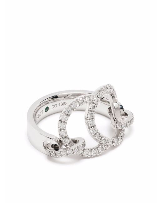 Courbet 18kt recycled white gold CELESTE pavé diamond set ring