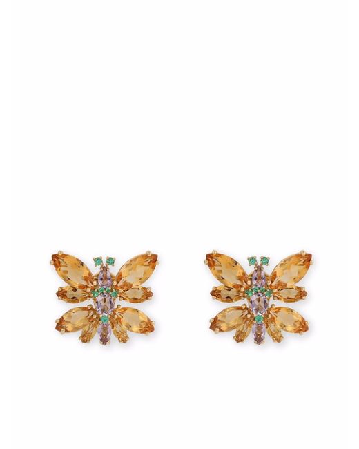 Dolce & Gabbana 18kt yellow Spring gemstone clip-on earrings