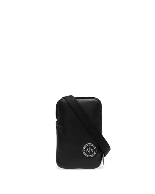 Armani Exchange logo zipped phone bag