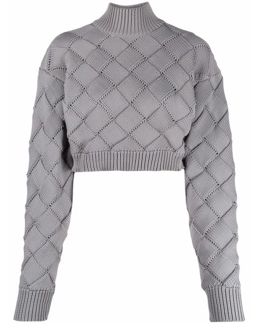Hervé Léger chunky woven cropped sweater