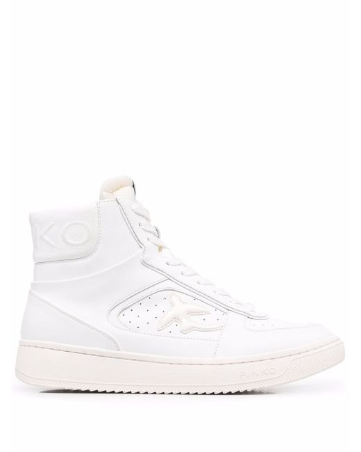 Pinko leather high-top trainers