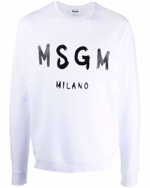 Msgm logo-print cotton sweatshirt