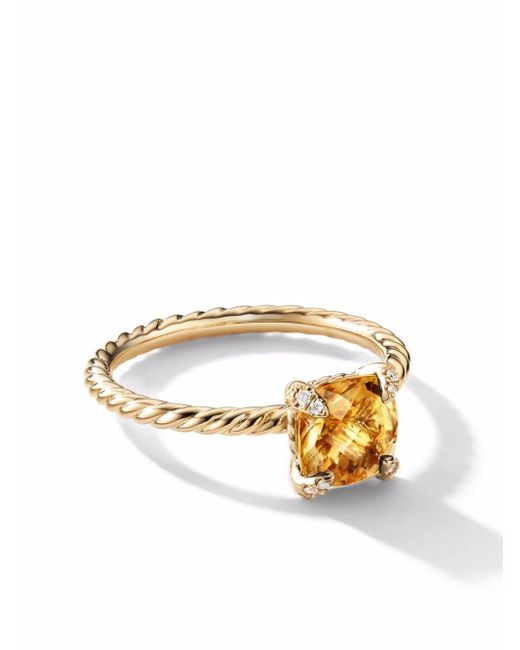 David Yurman 18kt yellow Chatelaine diamond ring