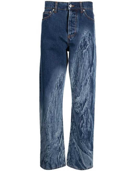 Msgm mountain-print straight-leg jeans