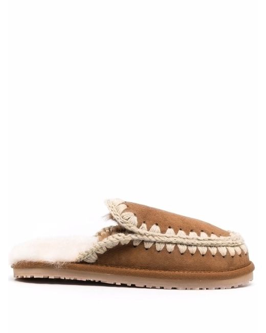 Mou braided shearling slippers