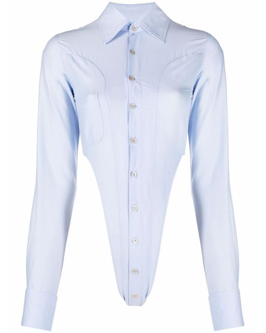 Ninamounah cut out-detail button-up shirt