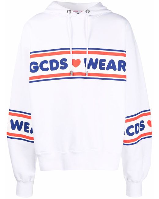 Gcds logo-print striped hoodie