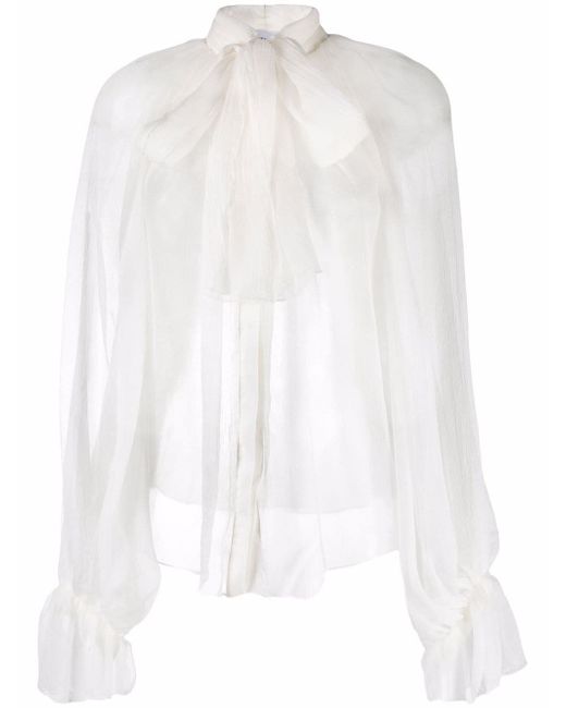 Atu Body Couture semi-sheer silk blouse