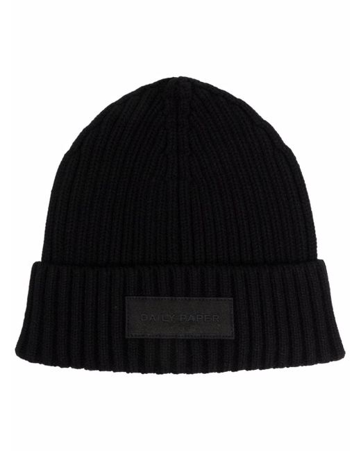 Daily Paper ribbed-knit logo patch beanie