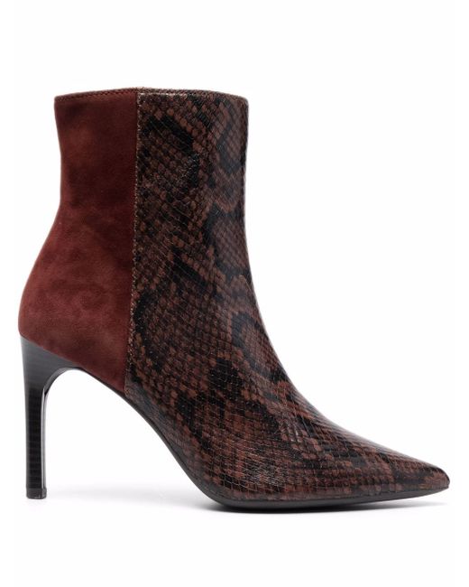 Geox snakeskin-print panelled ankle boots