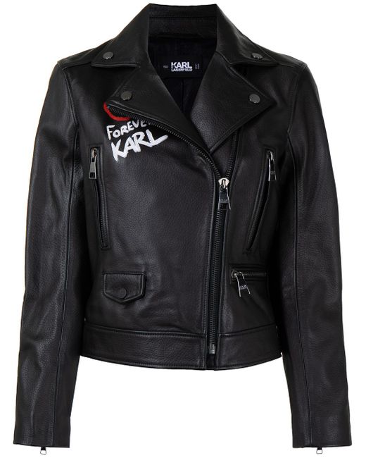 Karl Lagerfeld Karl Forever graphic-print biker jacket