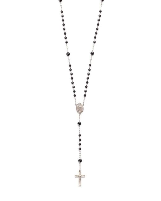 Dolce & Gabbana 18kt white gold crucifix rosary bead necklace
