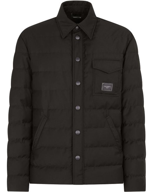 Dolce & Gabbana logo-patch quilted padded jacket