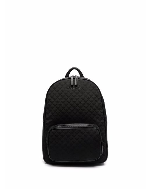 Emporio Armani jacquard-logo zip-around backpack
