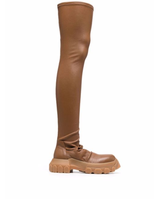 Rick Owens Knee-High Tractor Stocking leather boots