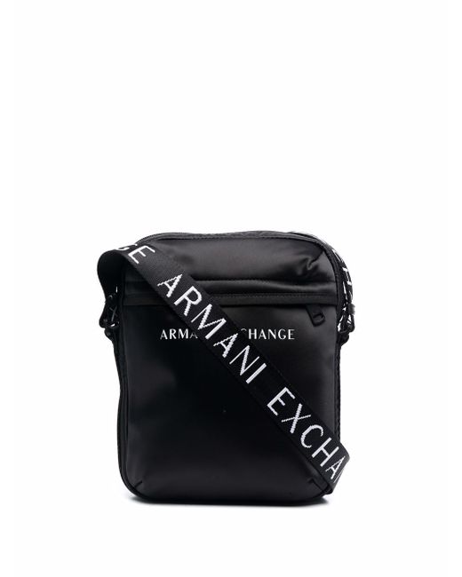 Armani Exchange logo-print messenger bag