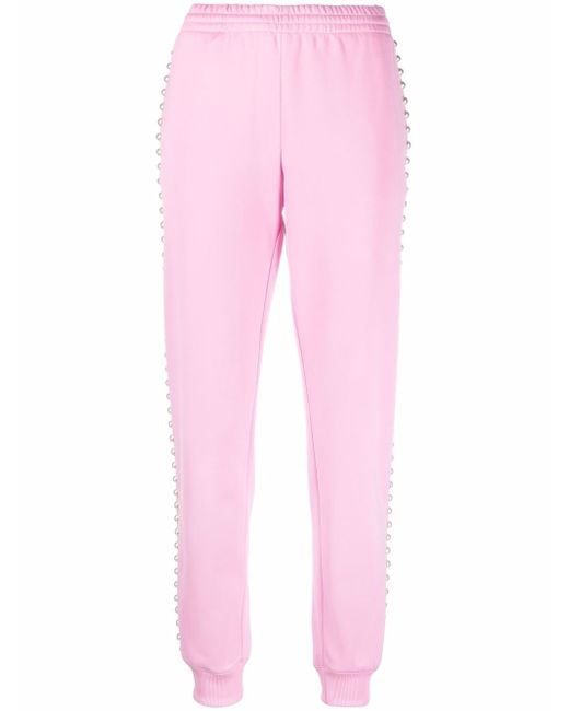 Moschino side pearl-detail track pants