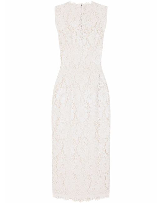 Dolce & Gabbana floral-lace mid-length dress