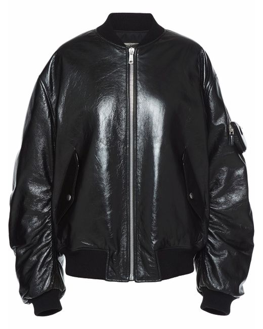 Prada oversized high-shine bomber jacket