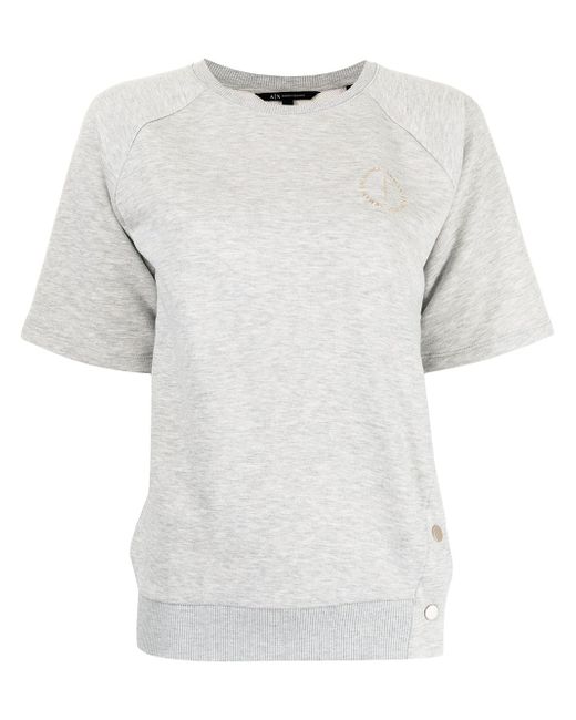 Armani Exchange side-button short sleeve sweatshirt