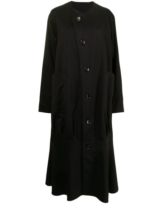 Sulvam long wool pleat-detail coat