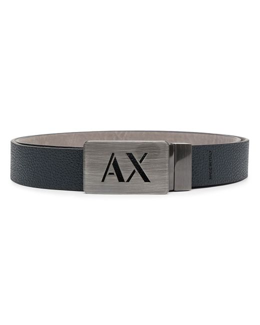 Armani Exchange logo plaque reversible belt