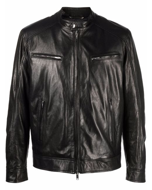 Dondup zipped down leather jacket