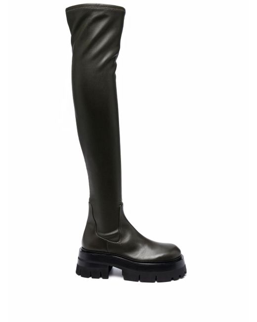 Versace leather over-the-knee boots