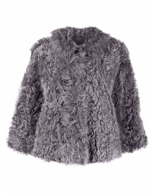 RED Valentino collared shearling cropped jacket