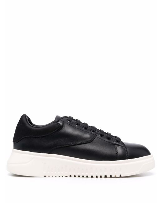 Emporio Armani panelled low-top leather sneakers