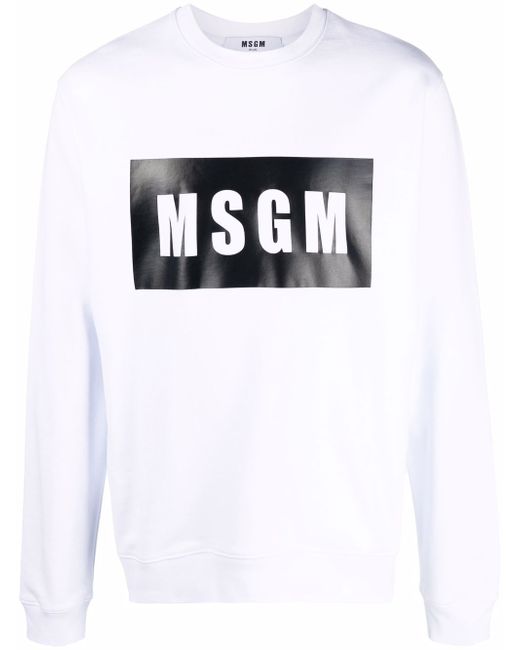Msgm logo box print sweatshirt
