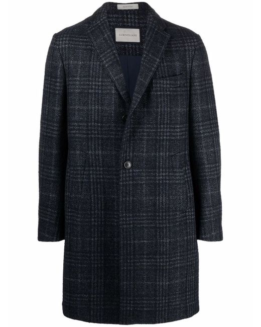 Corneliani plaid-check button coat