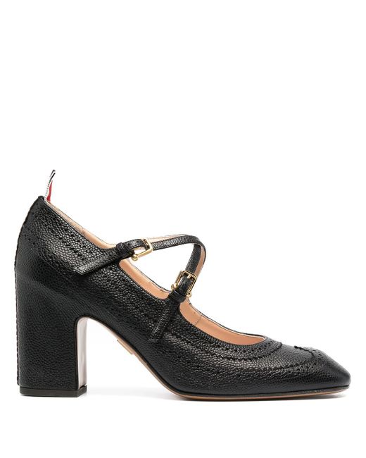Thom Browne cross-strap detail brogued mary-jane pumps