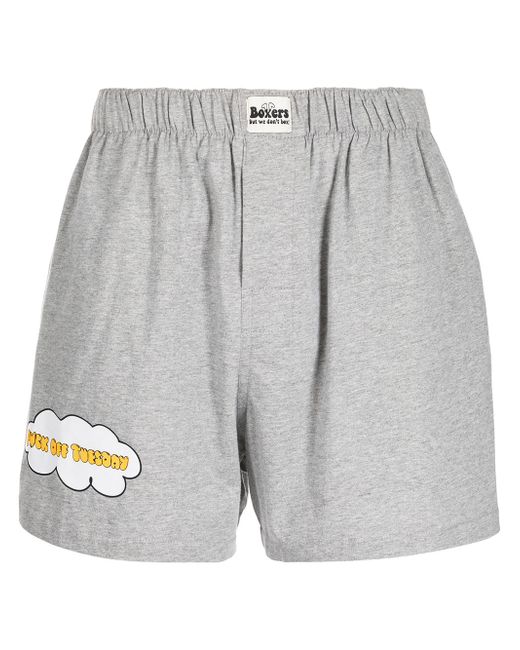 DUOltd slogan-print cotton boxer shorts