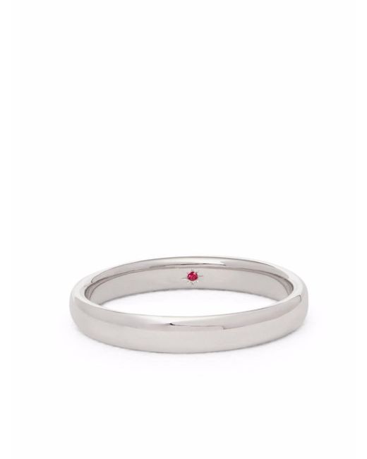 Annoushka 18kt white gold 3mm ruby wedding band ring