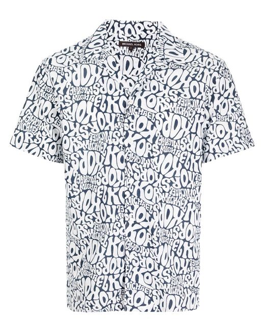 Michael Kors headline-print short-sleeve shirt