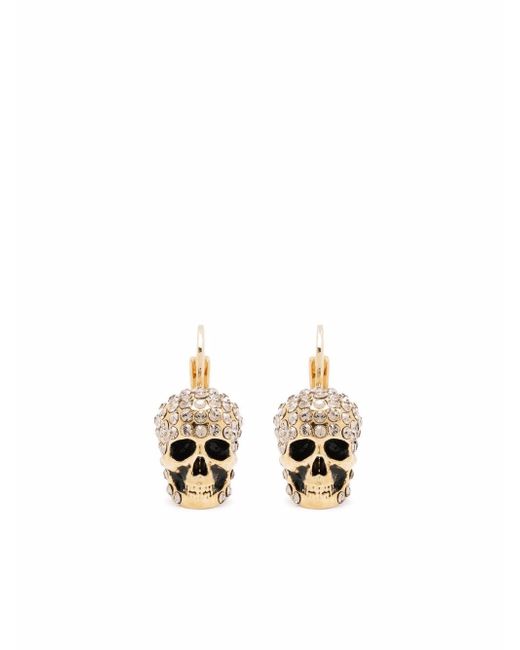 Alexander McQueen crystal-embellished skull earrings