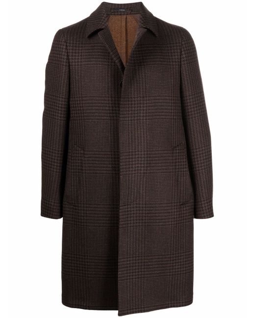 Lardini plaid-patterned wool coat