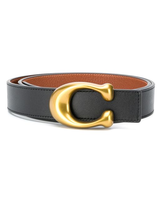 Coach logo buckle belt