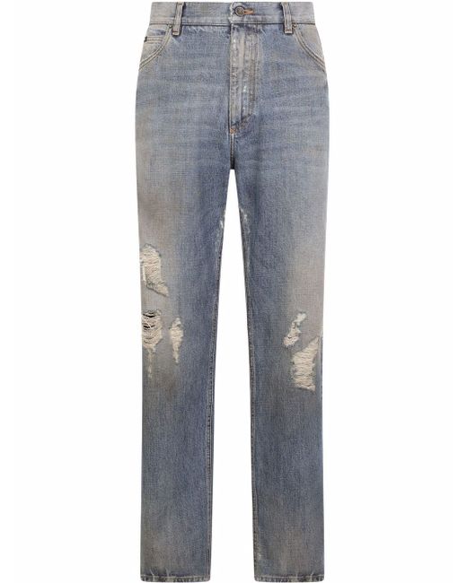 Dolce & Gabbana ripped wide-leg jeans