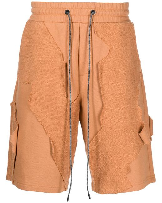 Mostly Heard Rarely Seen patchwork drawstring shorts