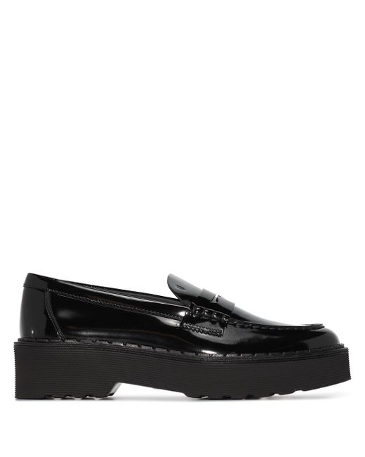 Tod's penny-slot patent-leather loafers