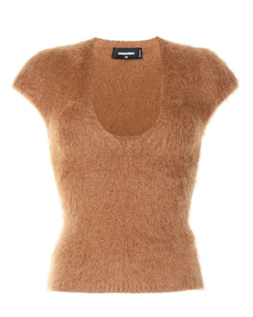 Dsquared2 knitted mohair-blend top