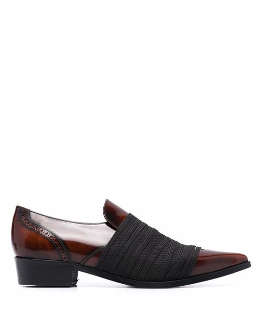 Stefan Cooke strap-embellished pointed-toe loafers