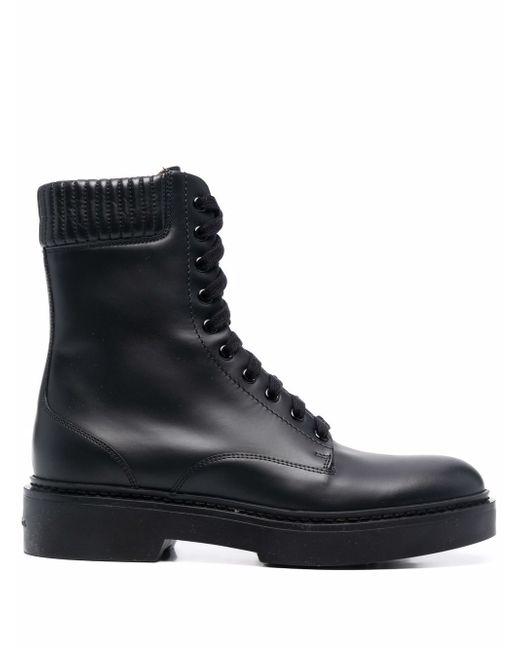 Santoni lace-up leather boots