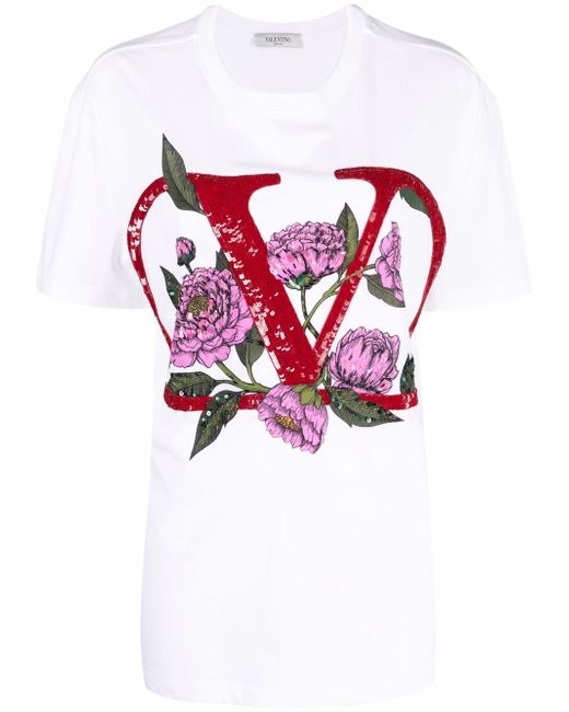 Valentino sequin-embellished short-sleeve T-shirt
