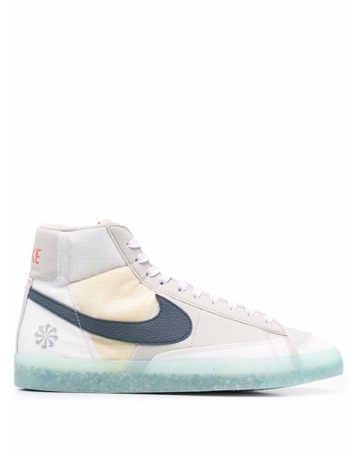 Nike logo patch panelled high-top sneakers