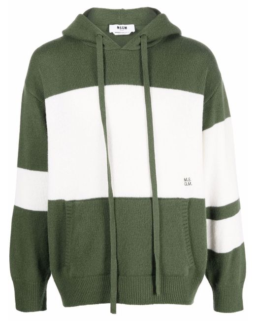 Msgm two-tone knitted hoodie