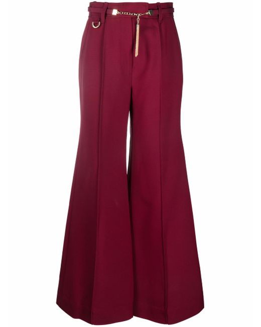 Zimmermann chain-link detail flared trousers