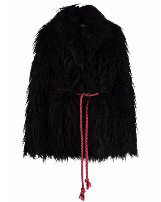 Dsquared2 belted oversized shearling coat